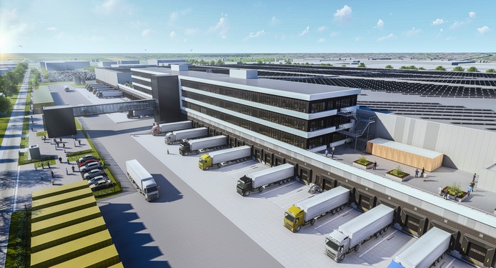 Dak- en wandbeplating bij Distributiecentrum XXL Zalando te Bleiswijk Dak- en wandbeplating bij Distributiecentrum XXL Zalando te Bleiswijk