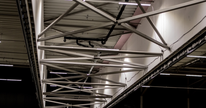 Wandbeplating bij Ahoy te Rotterdam