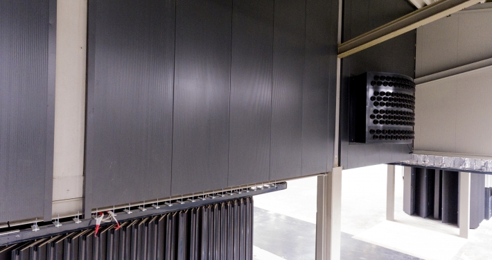 Wandbeplating bij Ahoy te Rotterdam