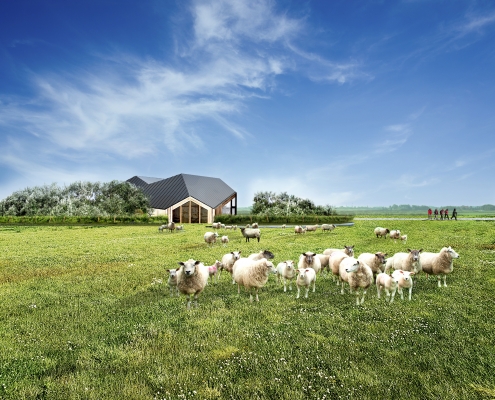 Dak- en wandbeplating bij Natuurcentrum de Marel te Texel