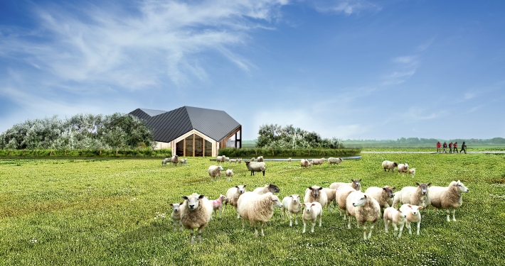 Dak- en wandbeplating bij Natuurcentrum de Marel te Texel Dak- en wandbeplating bij Natuurcentrum de Marel te Texel