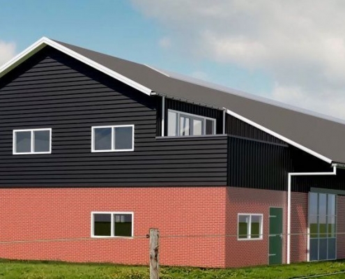 Dak- en wandbeplating bij paardenstal Liza te Berkhout
