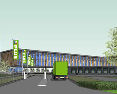 Dak- en wandbeplating bij distributiecentrum Plus te Oss Dak- en wandbeplating bij distributiecentrum Plus te Oss