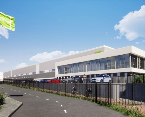 Dak- en wandbeplating bij Distributiecentrum Goodman te Alblasserdam Dak- en wandbeplating bij Distributiecentrum Goodman te Alblasserdam