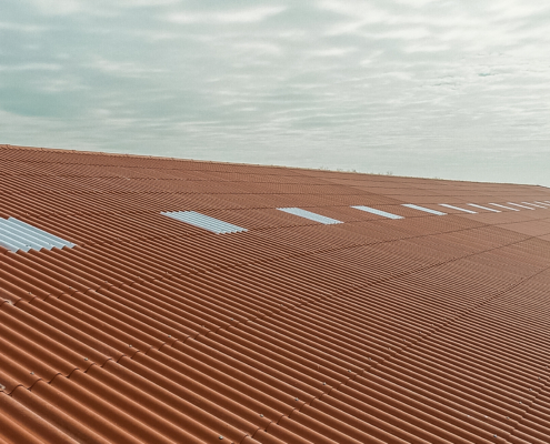 Dakbeplating bij Orgaworld te Drachten Dakbeplating bij Orgaworld te Drachten